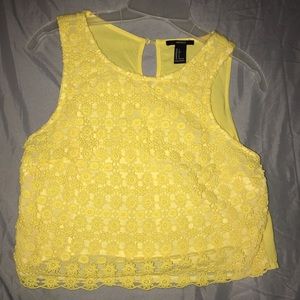 💝4/$16 yellow crochet crop top
